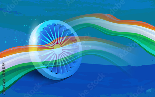Indian Independence Day Celebration Greeting Background Template Design