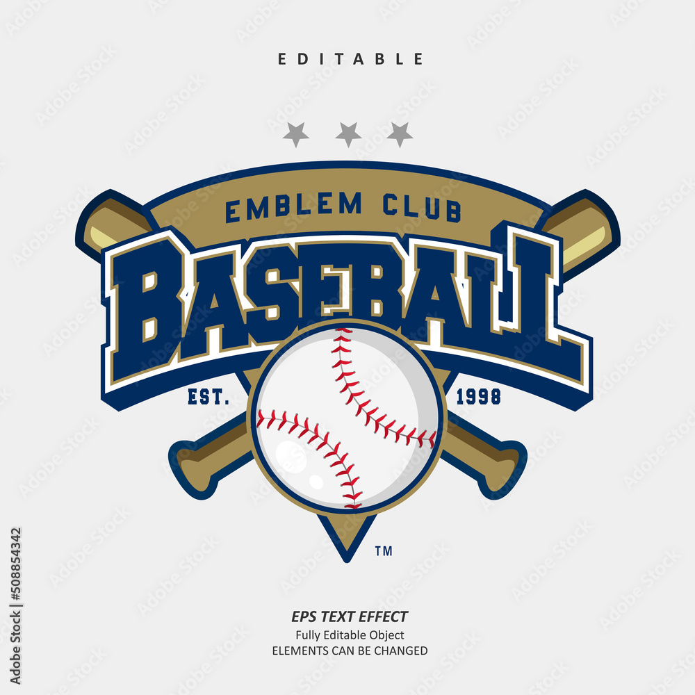 Premium Vector  Baseball editable text style effect