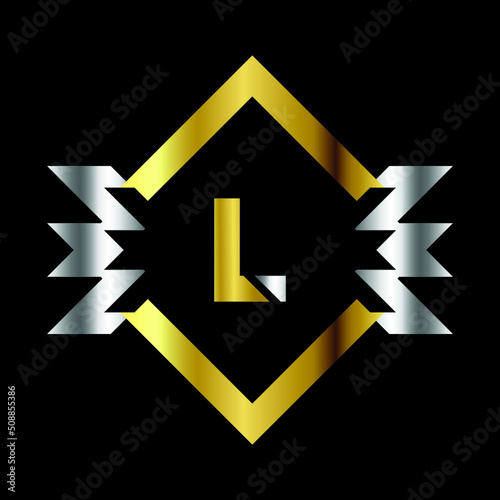 Free Download Premium luxury Vector elegant gold and silver font Letter L Template for company logo with monogram element 3d Design  - GFXLoad