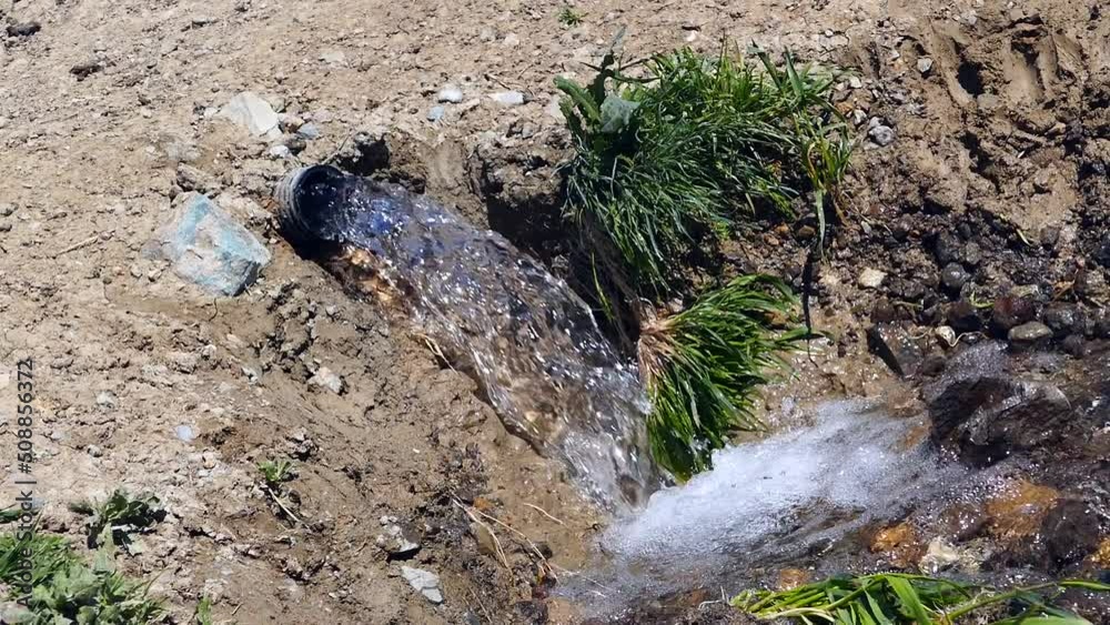 clean drinking water flows through the pipe in a pressurized manner,