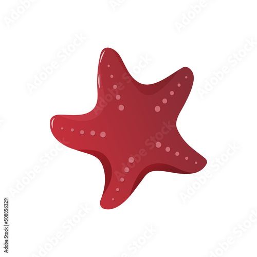 Vector illustration of sticker sea star or starfish isolated on white background