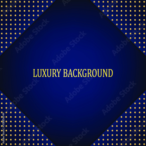 Blue and gold geometric background. Vector illustration.