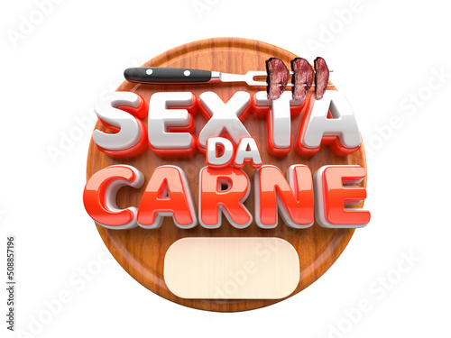 SEXTA DA CARNE 3D SELO PARA CHURRASCARIA photo