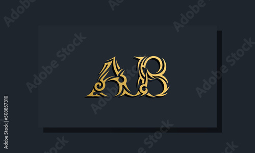 Luxury initial letters AB logo design. It will be use for Restaurant, Royalty, Boutique, Hotel, Heraldic, Jewelry, Fashion and other vector illustration