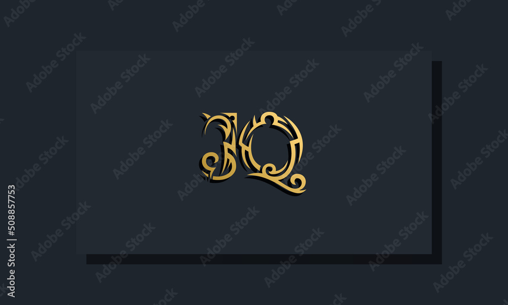 Luxury initial letters JQ logo design. It will be use for Restaurant, Royalty, Boutique, Hotel, Heraldic, Jewelry, Fashion and other vector illustration