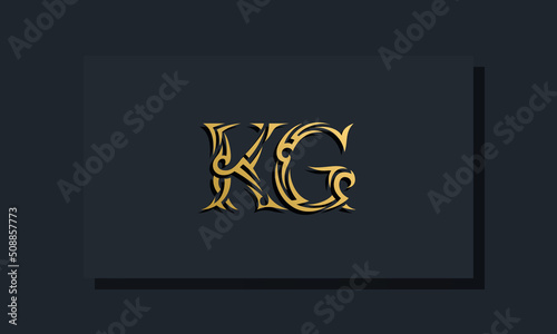 Luxury initial letters KG logo design. It will be use for Restaurant, Royalty, Boutique, Hotel, Heraldic, Jewelry, Fashion and other vector illustration