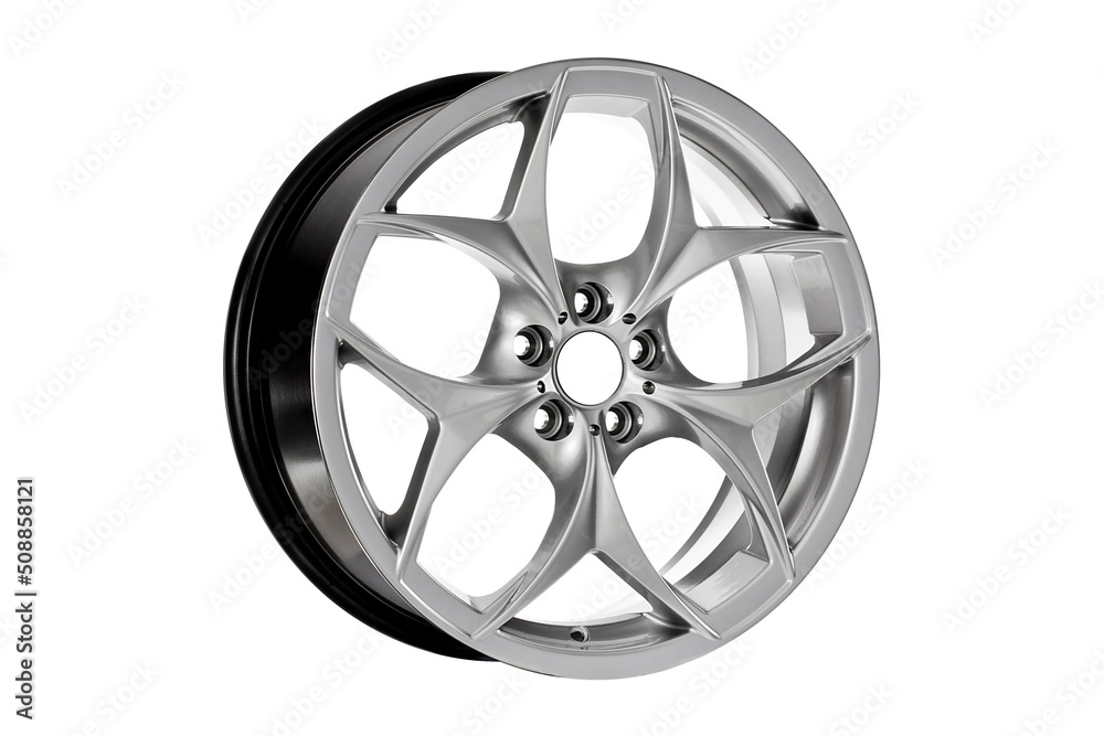 Fototapeta premium Automobilismo, Roda de Carro, Automóvel, Roda. Roda de um veículo , roda de liga