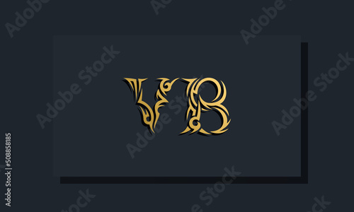 Luxury initial letters VB logo design. It will be use for Restaurant, Royalty, Boutique, Hotel, Heraldic, Jewelry, Fashion and other vector illustration