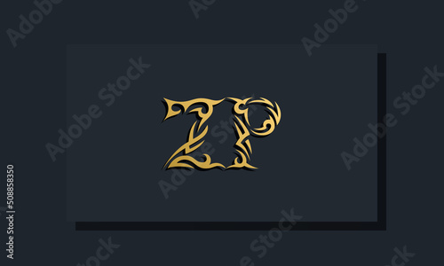 Luxury initial letters ZP logo design. It will be use for Restaurant, Royalty, Boutique, Hotel, Heraldic, Jewelry, Fashion and other vector illustration