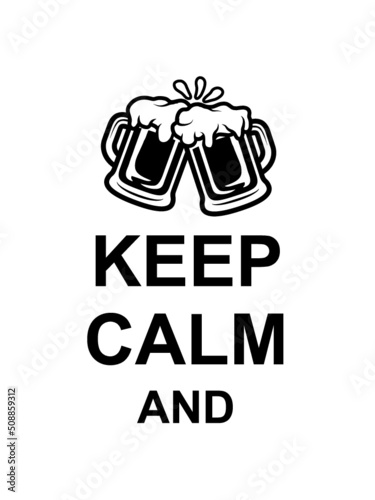 Bier Keep Calm Text 