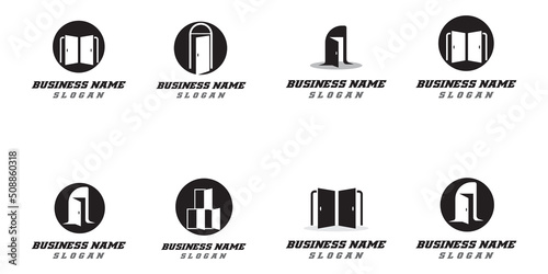 open door logo design simple vector illustration