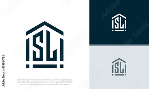 Simple Initials SL logo design. Initial Letter Logo. Shield logo.
