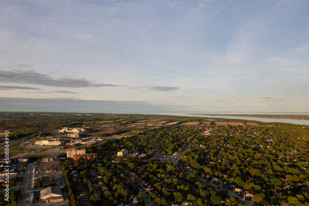 Barrie sunset photos with centennial park and lake Simco in view 