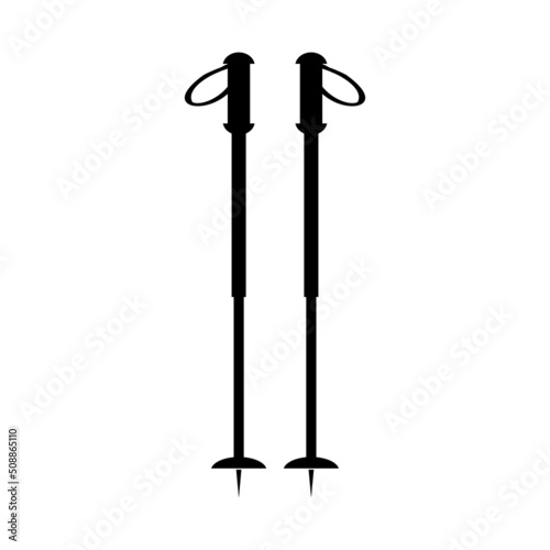 Nordic walking sticks icon.