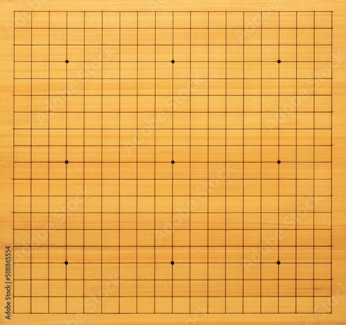 Photography Solid wood Go chessboard background. Go board.