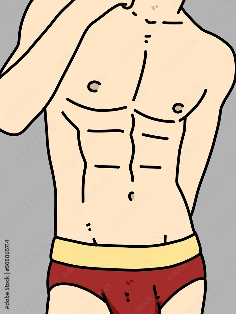 Fototapeta premium body man cartoon on gray background