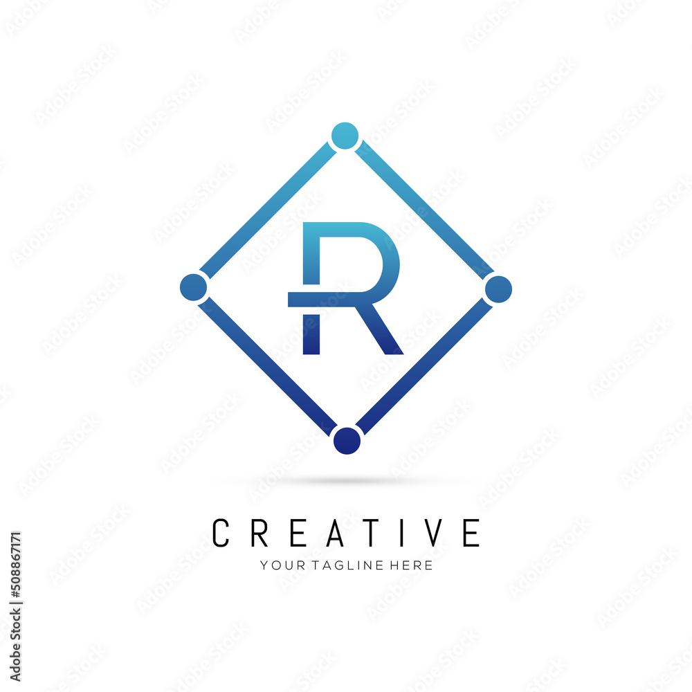Initial Square Element R Letter Logo Design. Creative Letter R Logo Design. Initial Square Element R Letter Logo Design. Creative Letter R Logo Design.