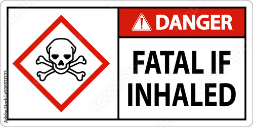 Danger Fatal In Inhaled Sign On White Background