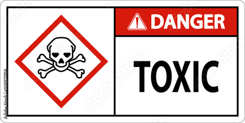 Danger Toxic GHS Sign On White Background