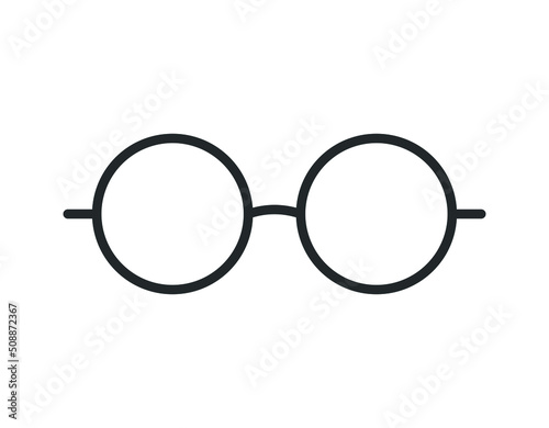 Vector Round Glasses Icon Symbol Set