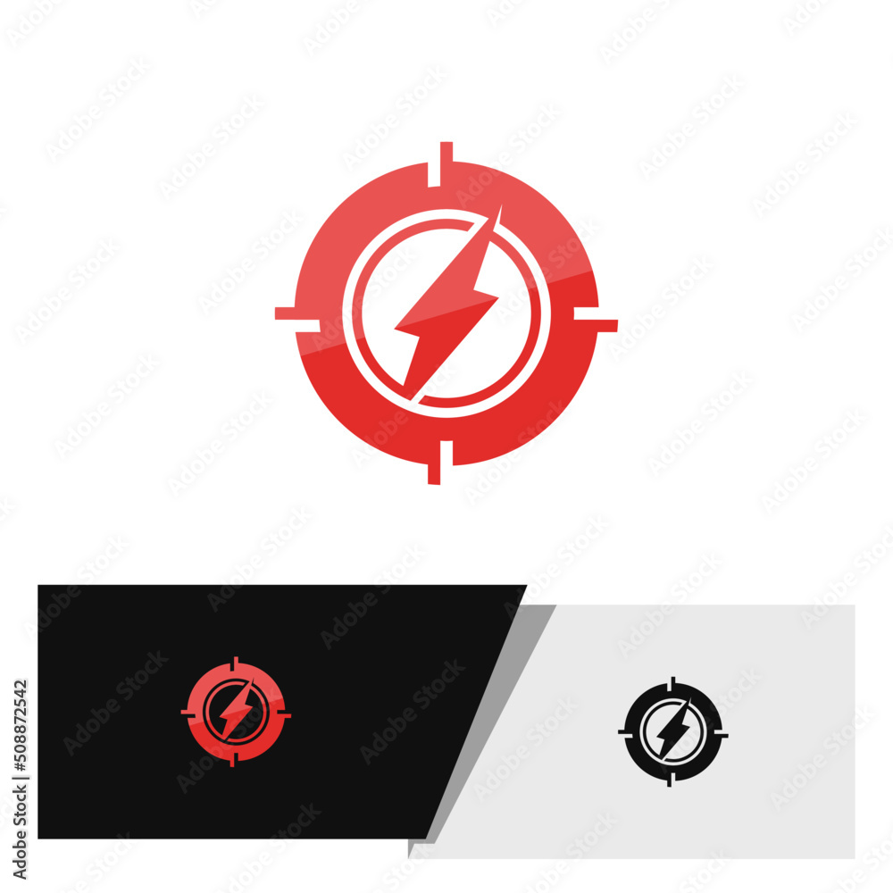 electricity logo with target