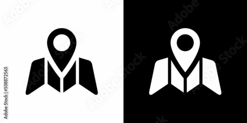 Map icon vector. Pin location symbol logo