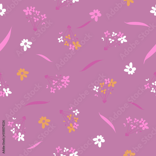 Beautiful seamless floral pattern with watercolor hand drawn. vector design for fashion, fabric, wallpaper and all prints on background earth tone color.
