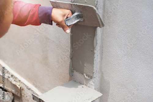 masonry, home, workman, occupation, smoothing, structure, surface, background, texture, professional, worker, equipment, tool, renovation, repair, industry, mason, plasterer, trowel, concrete, buildin