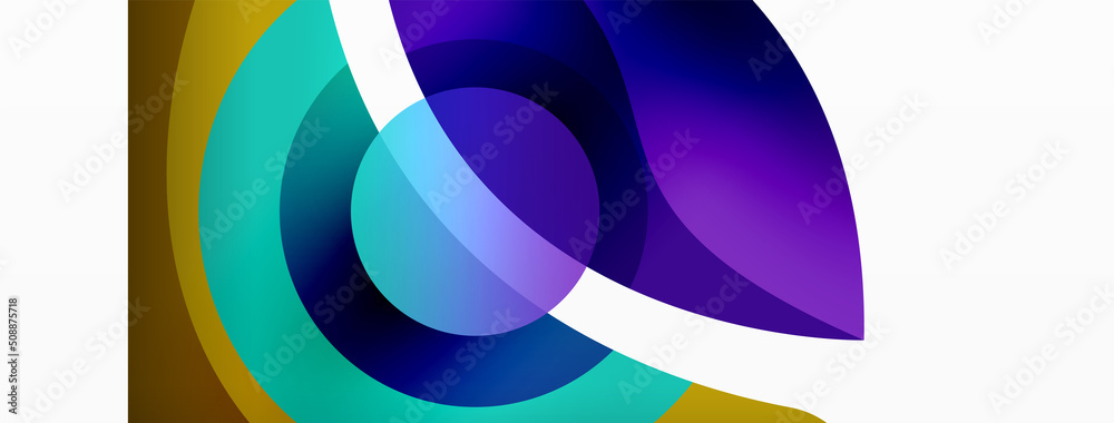 Creative geometric wallpaper. Minimal abstract background. Circle wave and round shapes composition vector illustration for wallpaper banner background or landing page