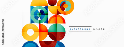 Colorful circle abstract background. Minimal geometric template for wallpaper  banner  presentation