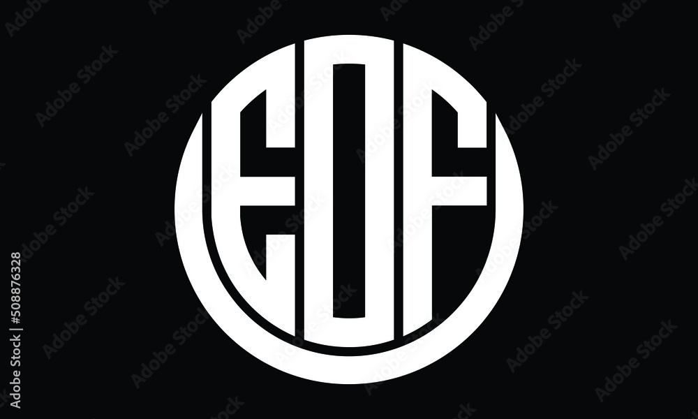 EOF shield in circle logo design vector template. monogram logo, abstract  logo