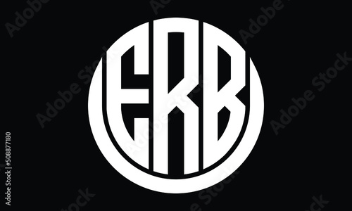 ERB shield in circle logo design vector template.  monogram logo | abstract logo | wordmark logo | letter mark logo | business logo | brand logo | flat logo | minimalist logo | black & white logo.