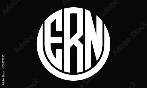 ERN shield in circle logo design vector template.  monogram logo | abstract logo | wordmark logo | letter mark logo | business logo | brand logo | flat logo | minimalist logo | black & white logo.