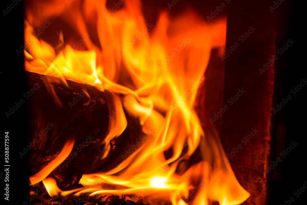 Fire on a black background