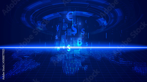 Money transfer. Global Currency. Stock Exchange. Stock vector illustration..
