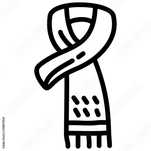 handdrawn scarf icon