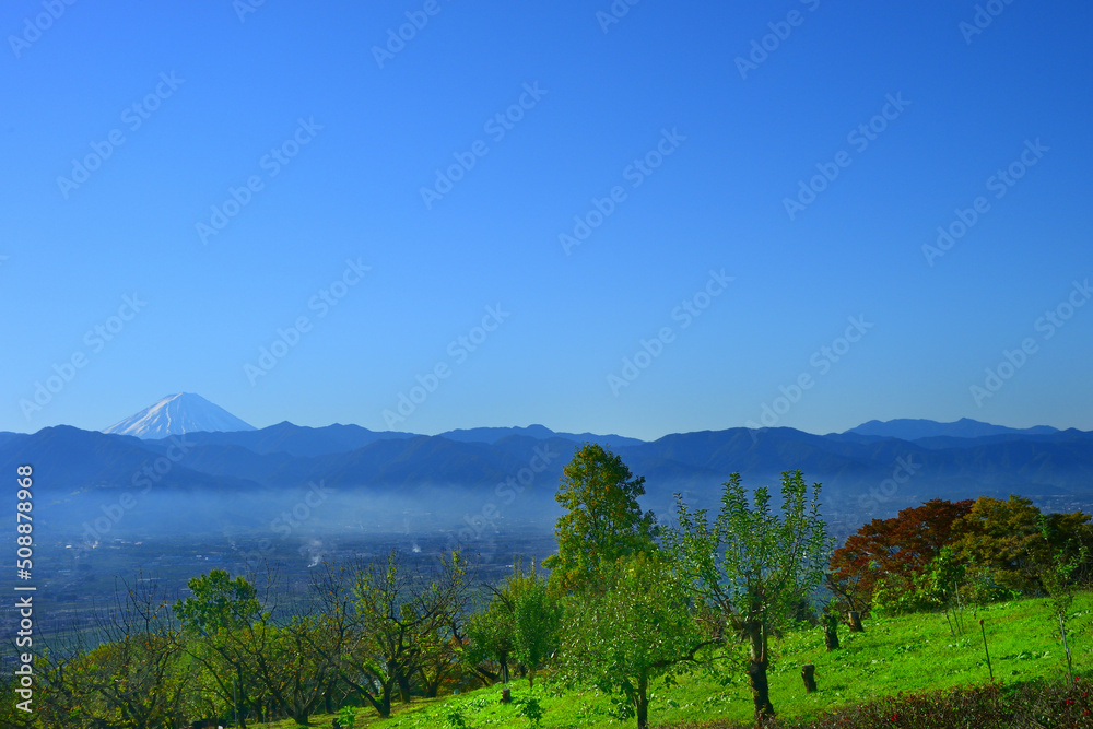 Obraz premium 笛吹川フルーツ公園 山梨県山梨市の風景