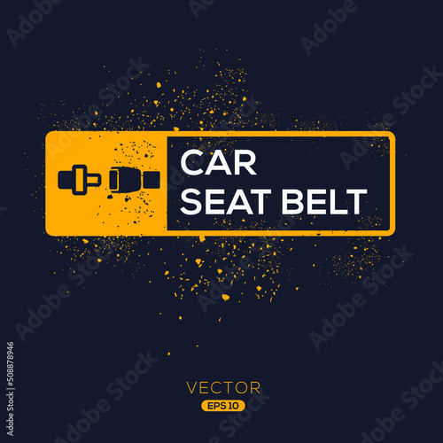 Creative (Car seat belt) Icon, Vector sign.