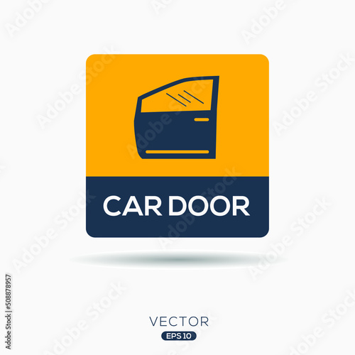 Creative (Car door) Icon, Vector sign.