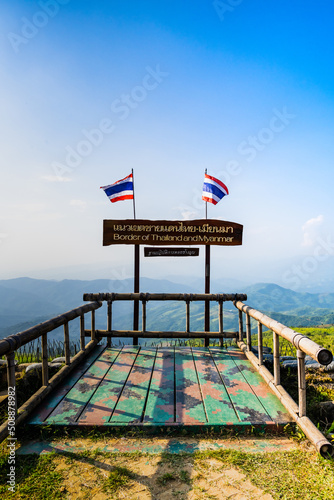 Border of Thailand and Myanmar at Doi Chang Moop