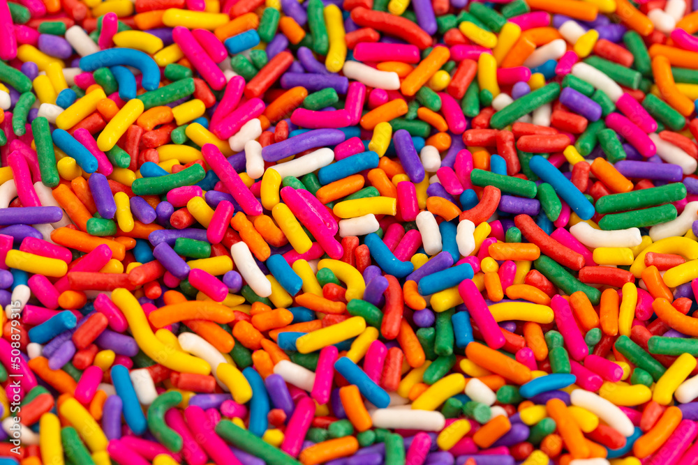 An Upclose View of Rainbow Sprinkles