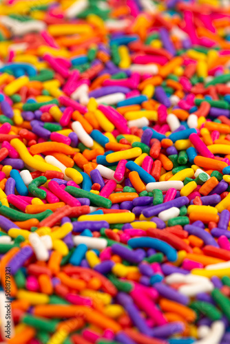 An Upclose View of Rainbow Sprinkles
