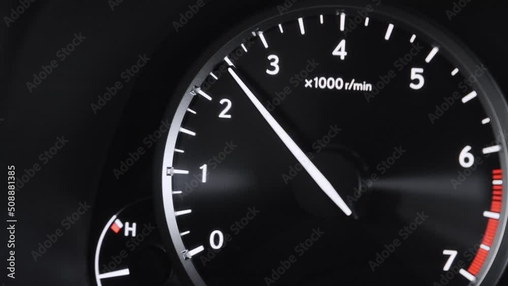 tachometer needle in the car. Auto sport tachometer needle in the car. Auto sport