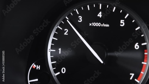 tachometer needle in the car. Auto sport