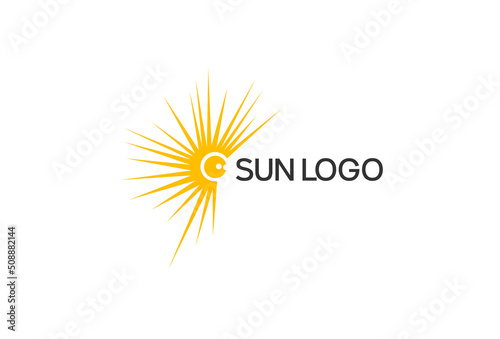 abstract creative sun logo design