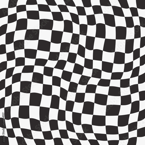 The pattern is seamless and bulging of checkered cells. Checkerboard style canvas. Checkered vector pattern, can be seamless.