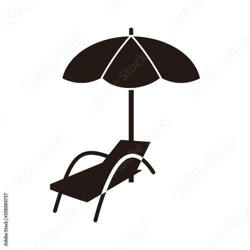 Beach chair and umbrella icon. Relax icon. Beach chair icon symbol