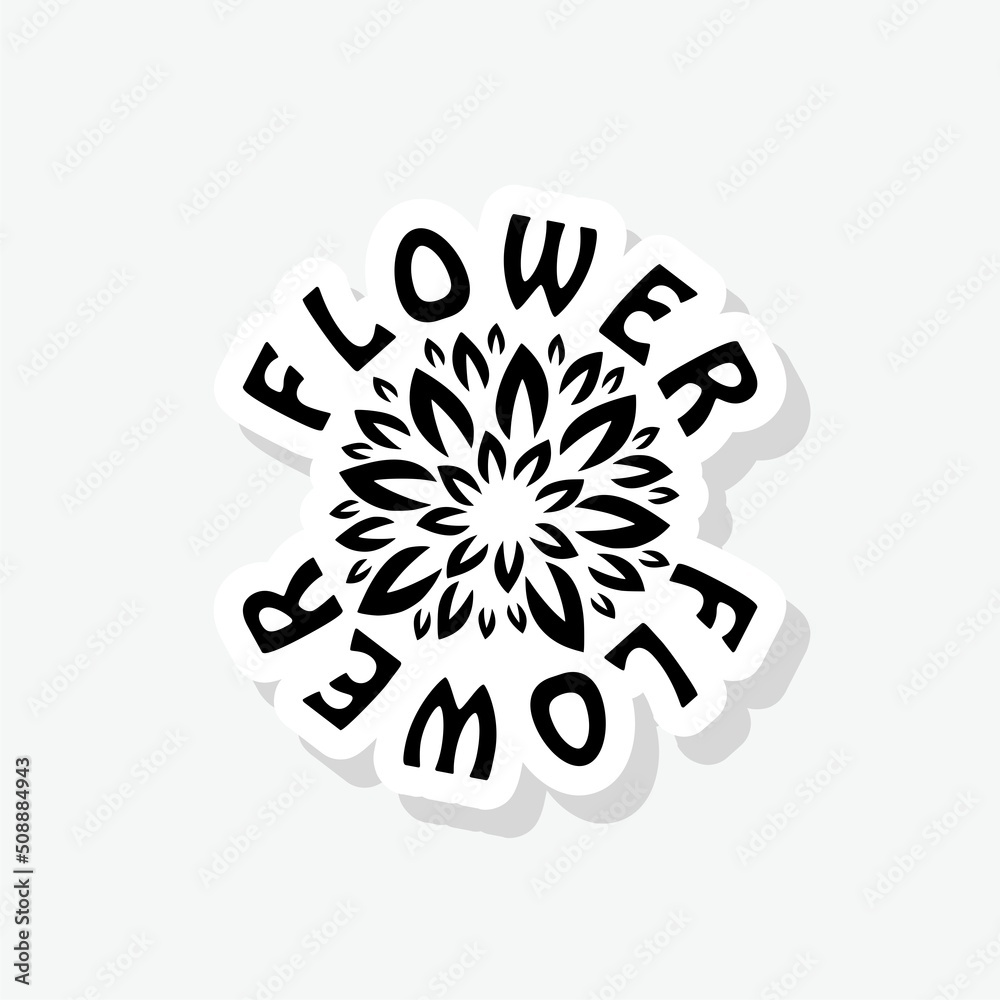 Flower sticker icon sign for mobile concept and web design Flower sticker icon sign for mobile concept and web design