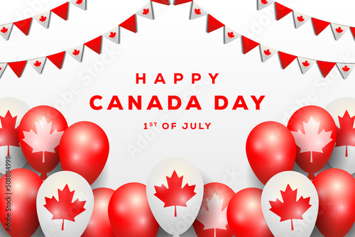 realistic canada day with balloons background photo