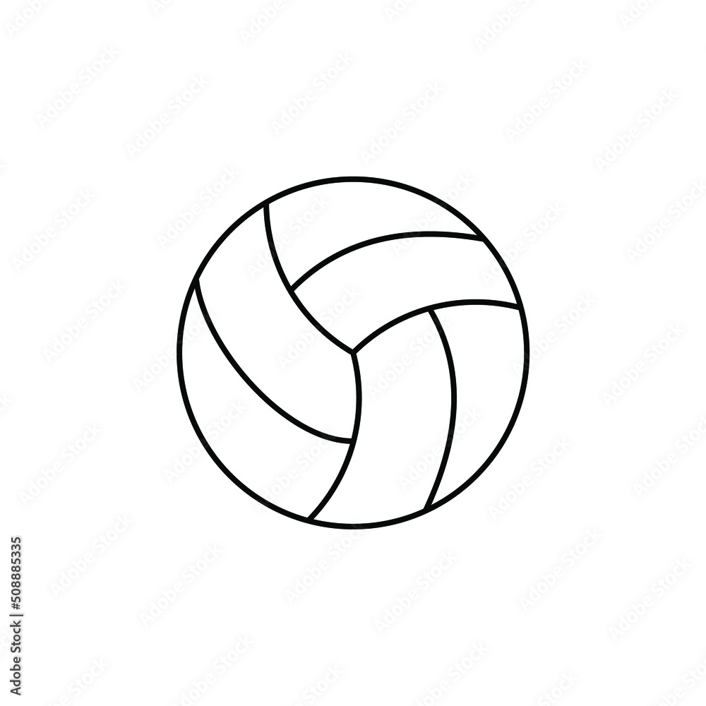 volley, Ball, Volleyball, Sport, Game Thin Line Icon Vector Illustration Logo Template. Suitable For Many Purposes.